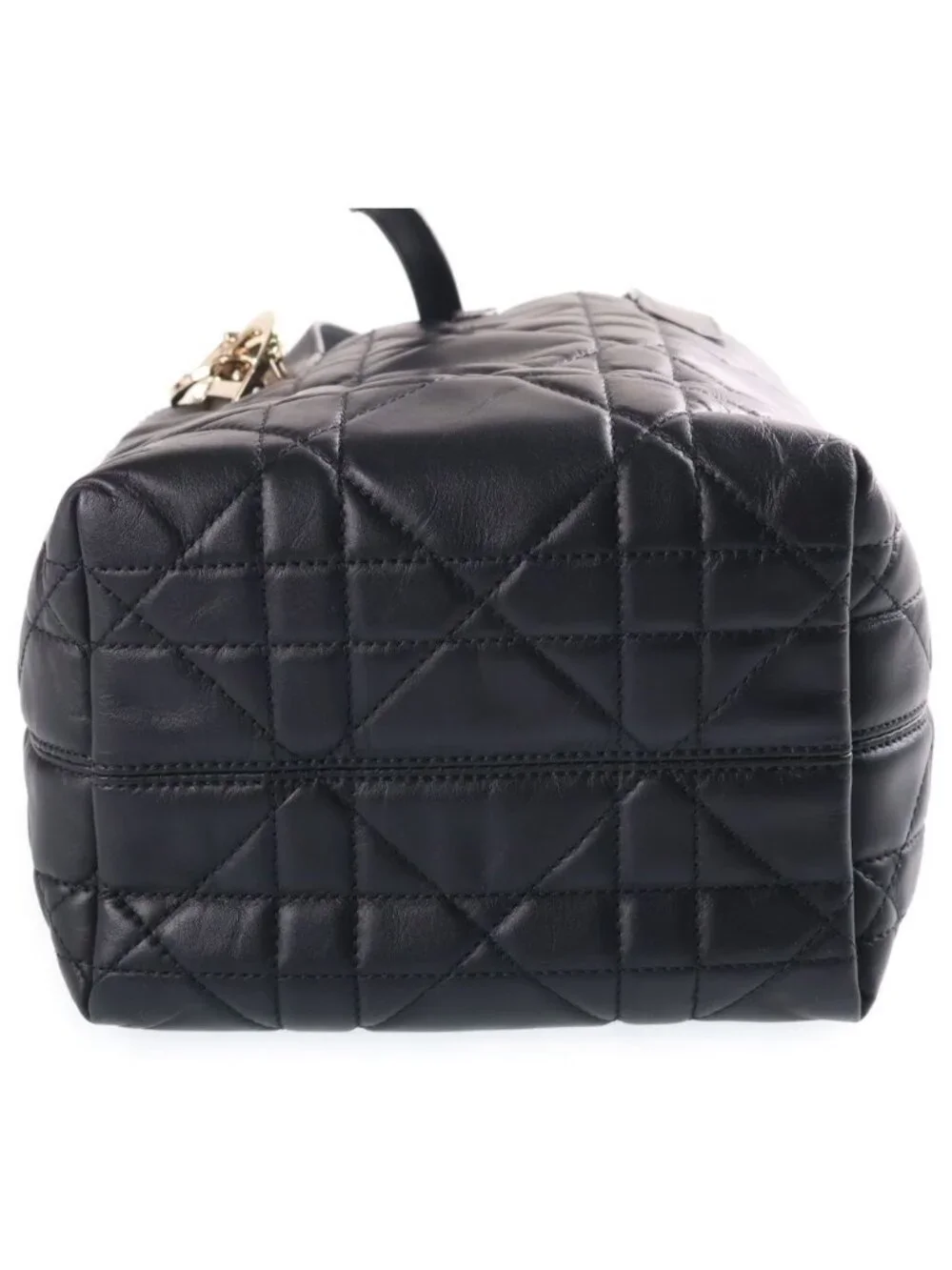 Dior Toujours Macro Cannage Vertical Tote Small 2-Way Shoulder Bag Black